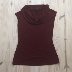 Banana Republic Maroon Stretch Cap Sleeve Top - S
